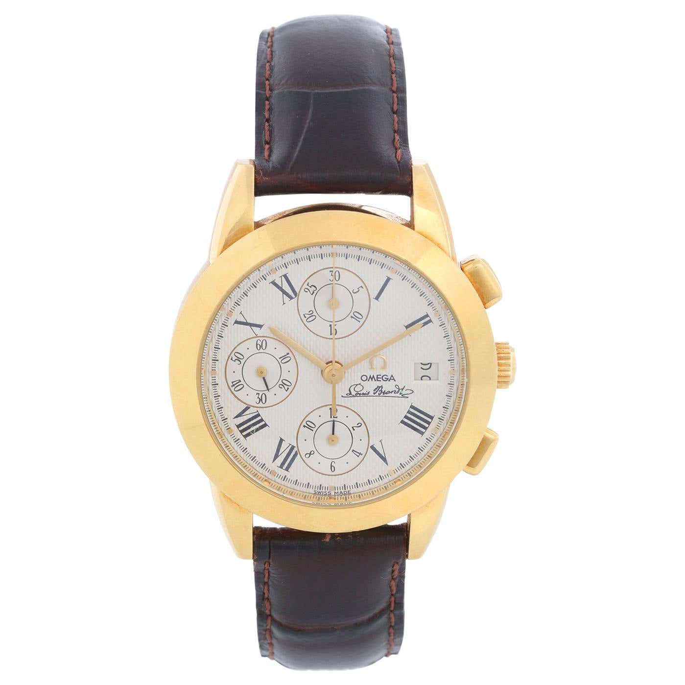 Omega Louis Brandt II Chronograph 18 Karat Yellow Gold Watch at 1stDibs ...