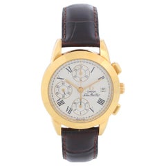 Retro Omega Louis Brandt II Chronograph 18 Karat Yellow Gold Watch