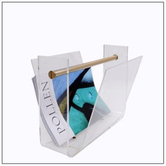 "Omega" magazine rack by David Lange, Roche Bobois plexiglass, 1970