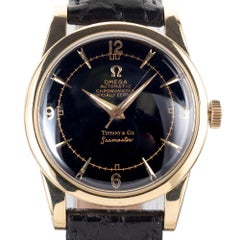 Omega Men's Seamaster Tiffany & Co. Yellow Gold Wristwatch Ref 2520