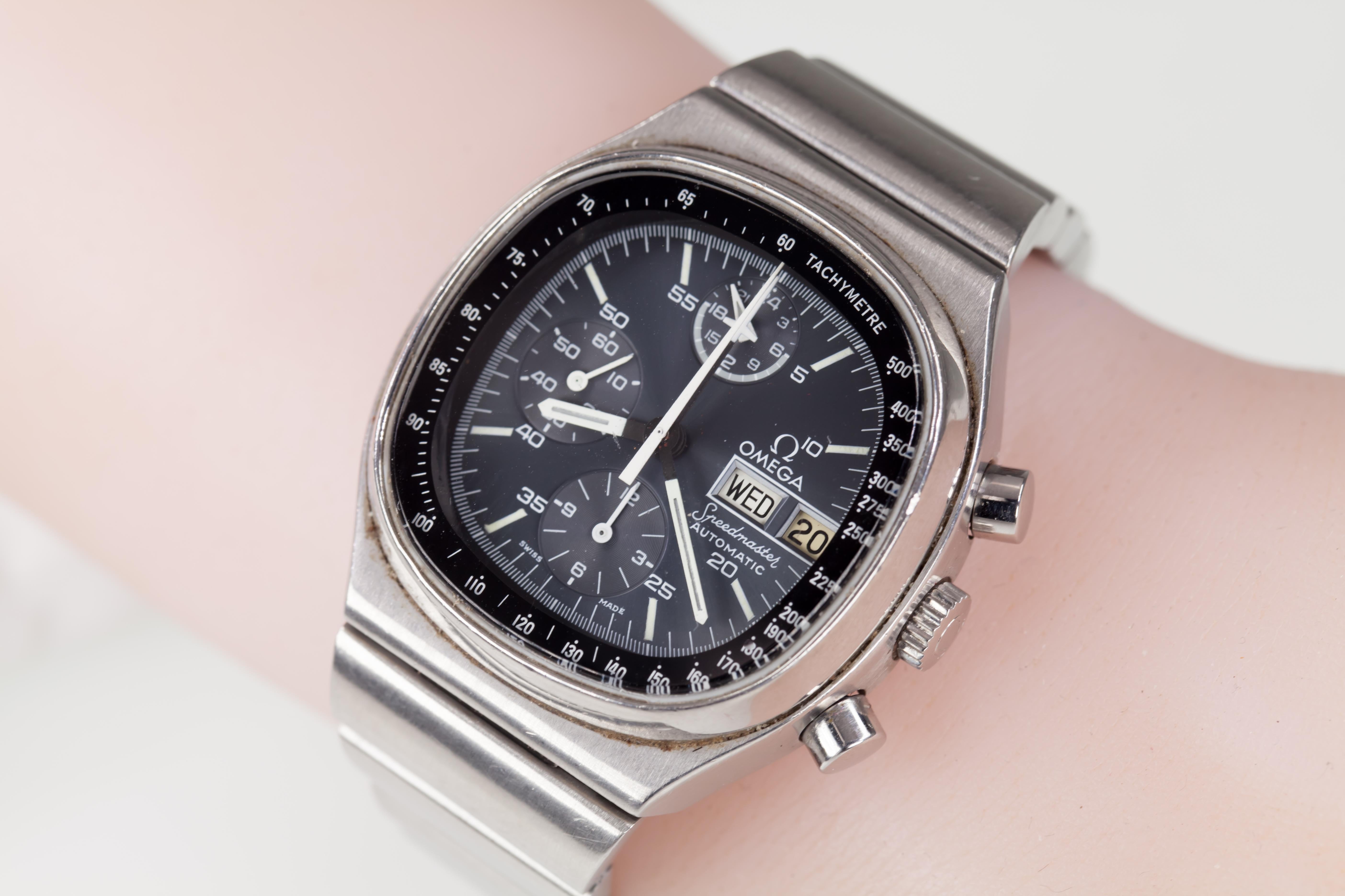 Omega Men's SS Speedmaster Chronograph Automatic Watch with TV Case 176 In Good Condition In Sherman Oaks, CA