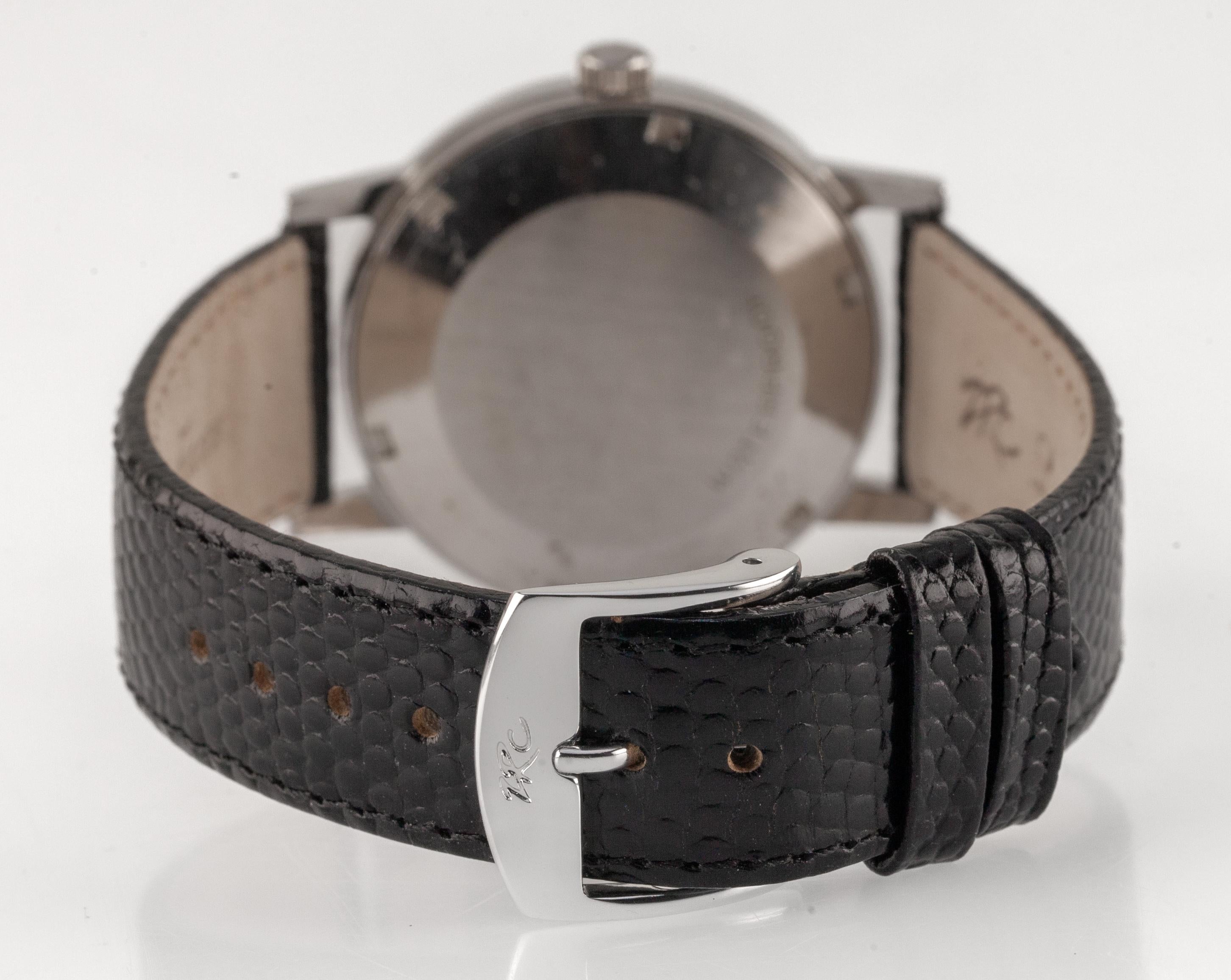 Omega Men's Stainless Steel Automatic Geneve Watch w/ Date Leather Band 565 For Sale 2