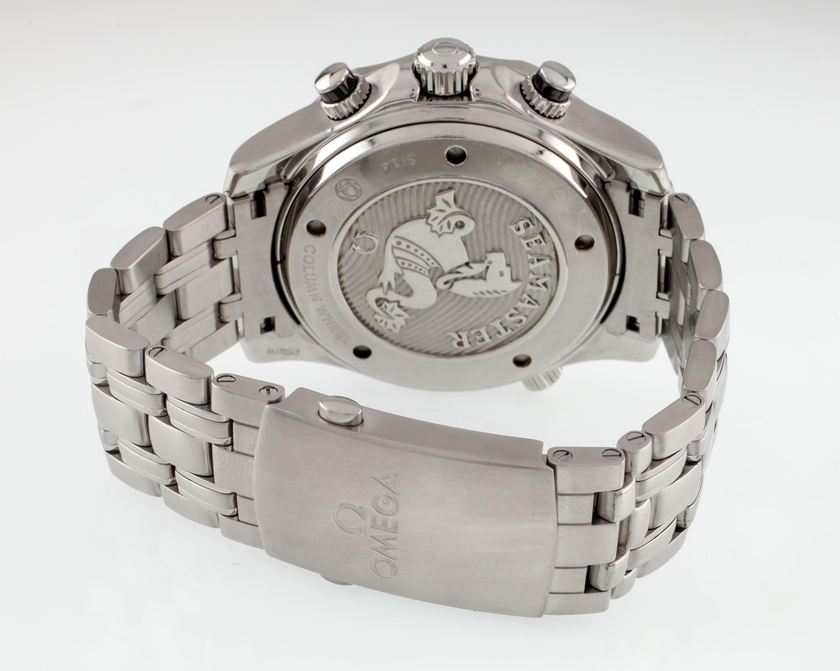 Omega Montre chronographe professionnel Seamaster Diver's Coaxial pour hommes Bon état - En vente à Sherman Oaks, CA