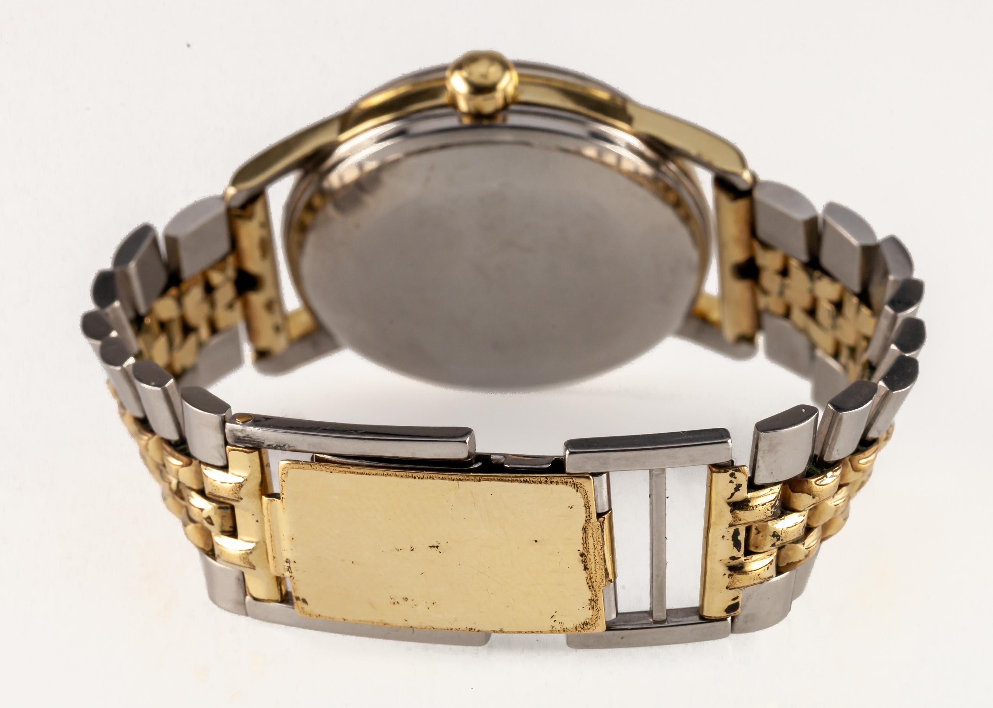 Omega Montre automatique bicolore vintage pour hommes Mov 471 Link Band 1954 en vente 1
