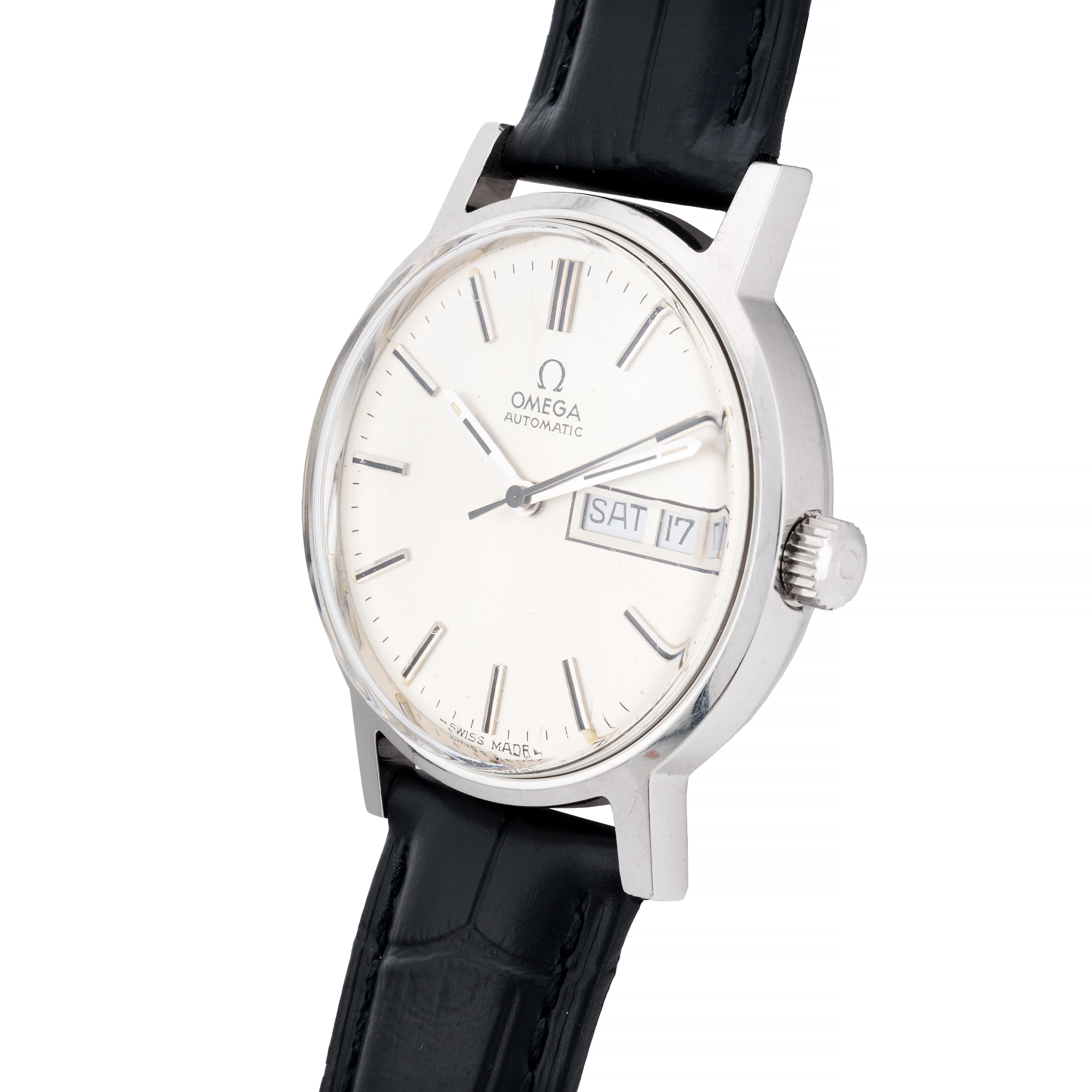 Reloj de pulsera automático Omega Vintage Day Date para hombre, de acero inoxidable Moderno en venta