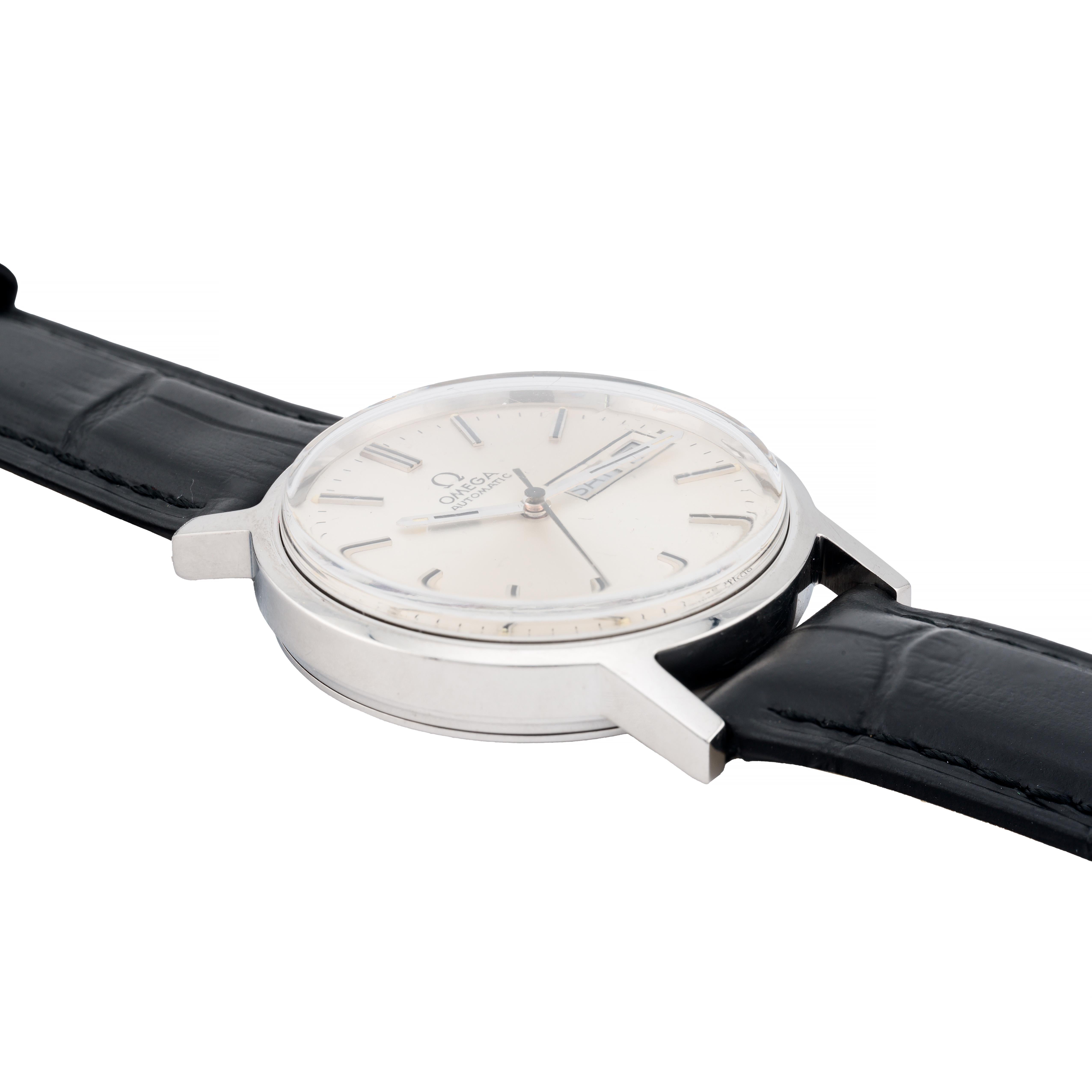 Reloj de pulsera automático Omega Vintage Day Date para hombre, de acero inoxidable en Excelente estado para la venta en Boston, MA
