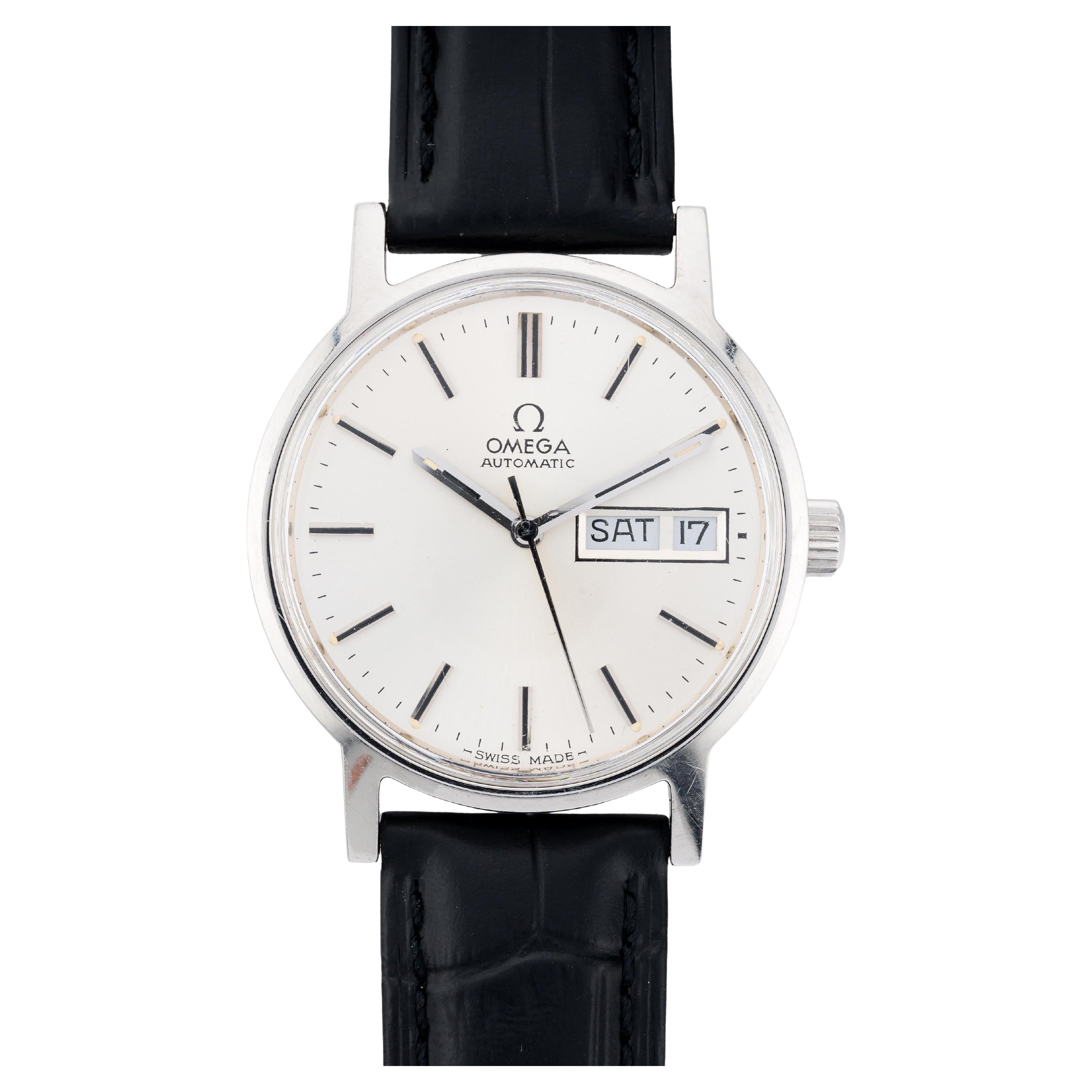 Reloj de pulsera automático Omega Vintage Day Date para hombre, de acero inoxidable