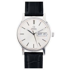 Omega Mens Vintage Day Date Automatic Wrist Watch in Stainless Steel