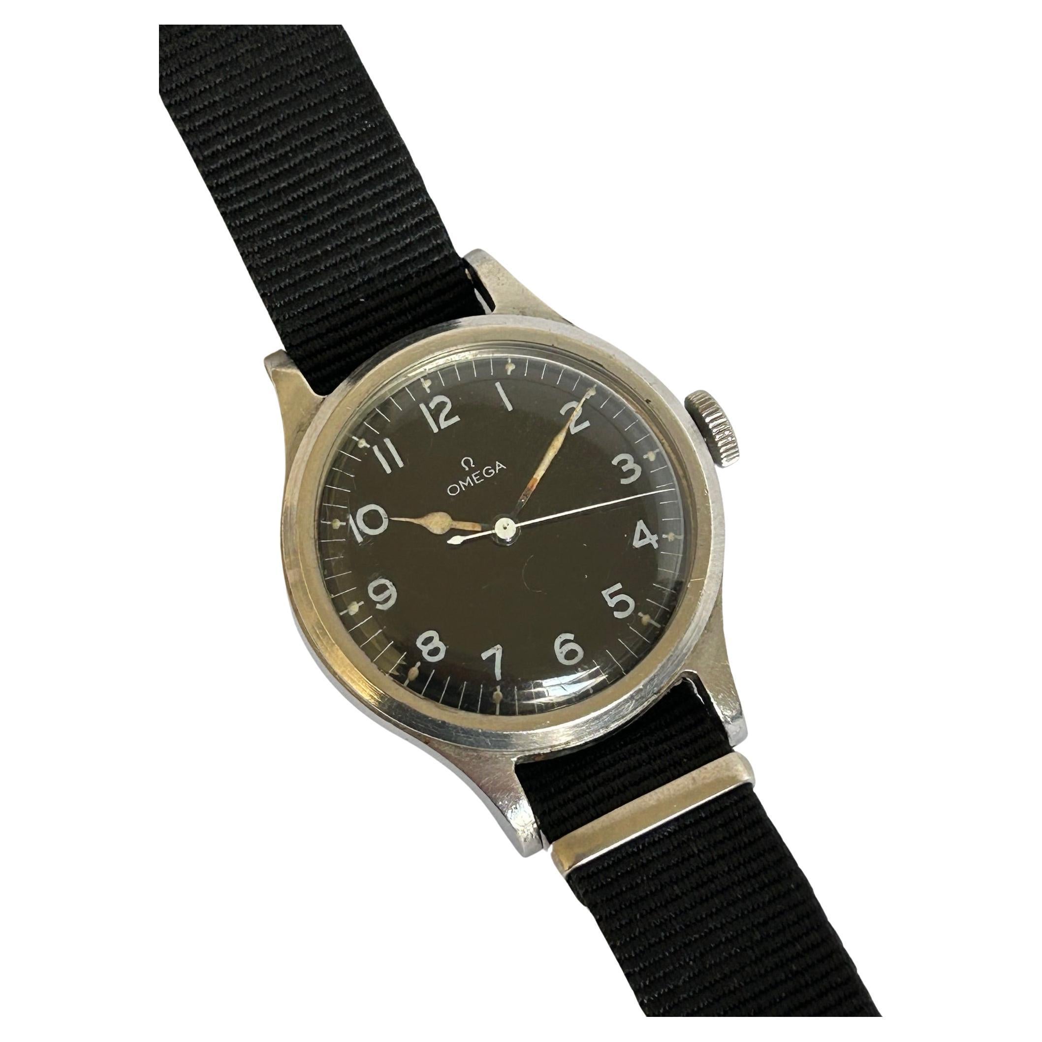 Omega MoD RAF / Air Ministry A. M. 6B / 169 Wristwatch, Patination, Circa 1956 For Sale