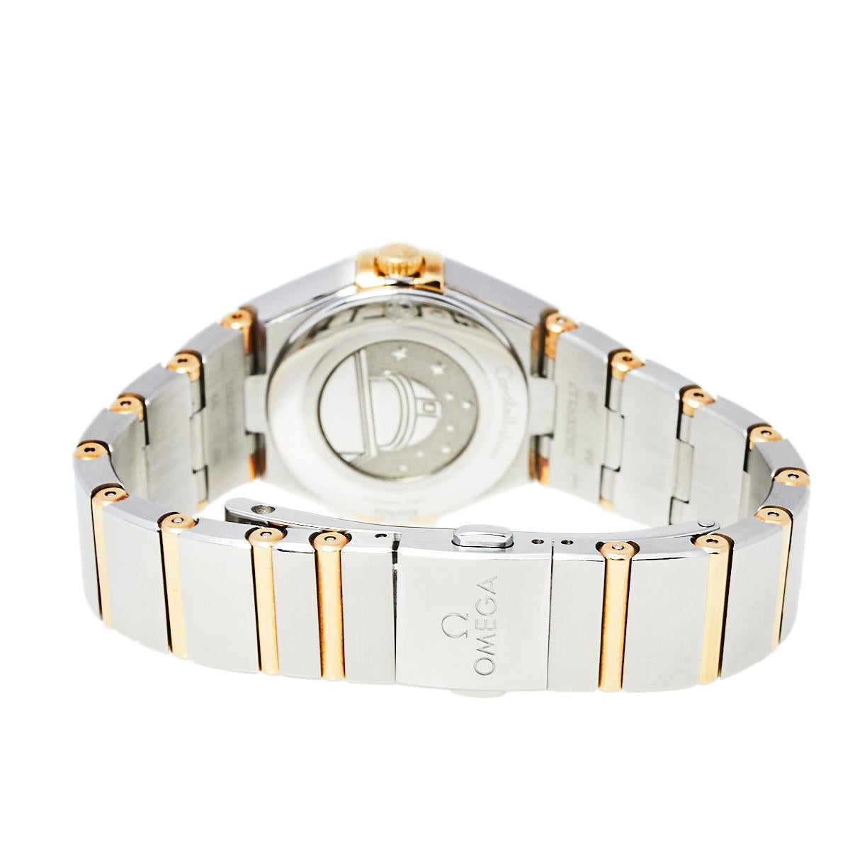 Omega MOP 18K Diamond Constellation 131.20.25.60.55.002 Women's Wristwatch 25 mm In Good Condition In Dubai, Al Qouz 2