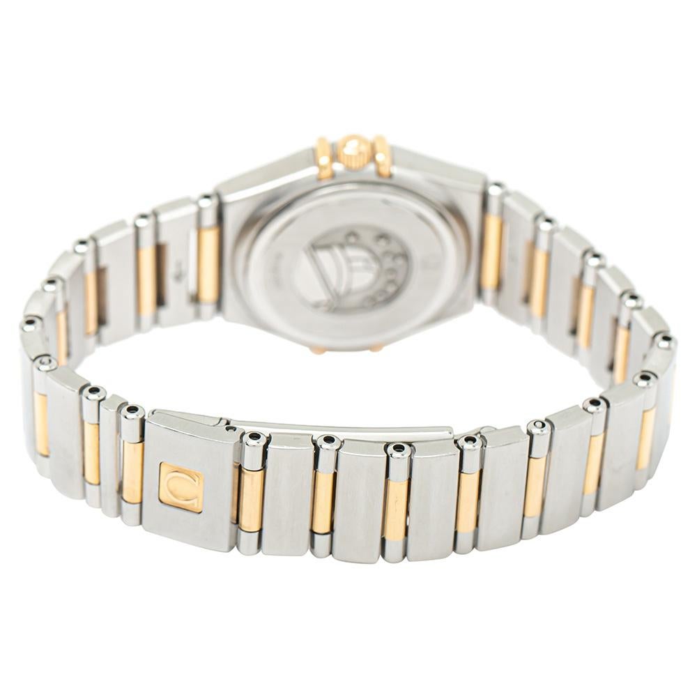 Contemporary Omega MOP 18K Yellow Gold Diamond Constellation Women's Wristwatch