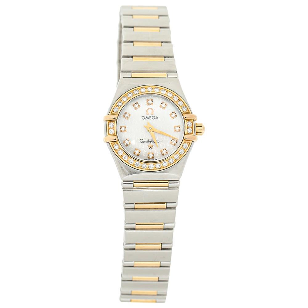 Omega MOP 18K Yellow Gold Diamond Constellation Women's Wristwatch