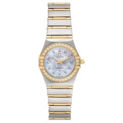 Omega MOP Diamonds 18K Constellation 1267.75.00 Women's Wristwatch 22.5 MM