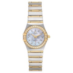 Omega MOP Diamonds 18K Constellation 1267.75.00 Women's Wristwatch 22.5 MM