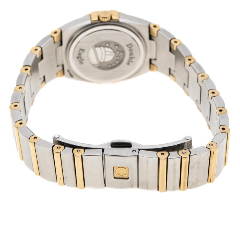 Omega Mother of Pearl 18K Yellow Gold and Stainless Steel Diamond Constellation  im Zustand „Gut“ in Dubai, Al Qouz 2