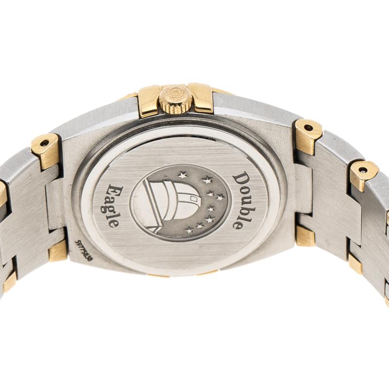 Omega Mother of Pearl 18K Yellow Gold and Stainless Steel Diamond Constellation  1