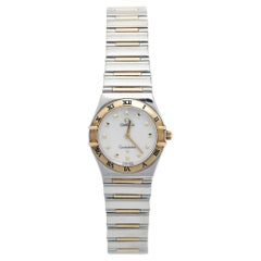 Retro Omega Mother Of Pearl 18K Yellow Gold Stainless Steel My Choice Constellation 13