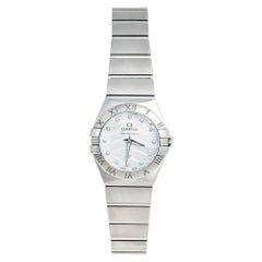 Omega Mother of Pearl Stainless Diamond Constellation Women's Wristwatch 24 mm