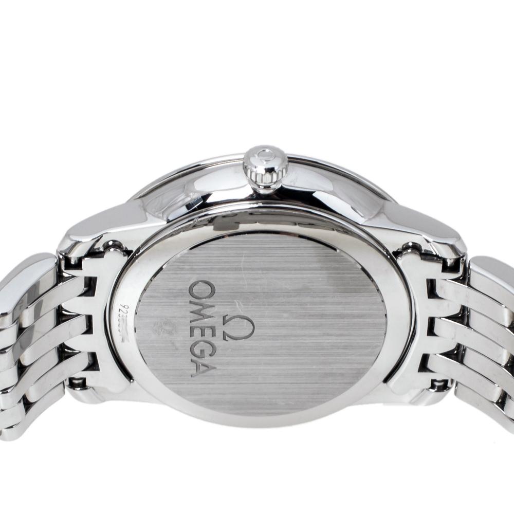 Omega Mother Of Pearl Stainless Steel De Ville Women's Wristwatch 27.40 mm In Good Condition In Dubai, Al Qouz 2
