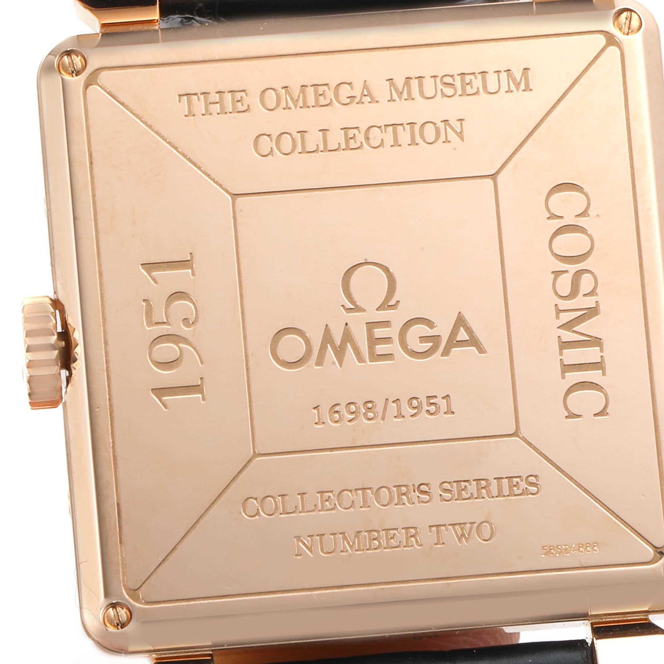 Omega Museumssammlung 1951 Cosmic 18k Roségold Herrenuhr 5701.80.03 im Angebot 3