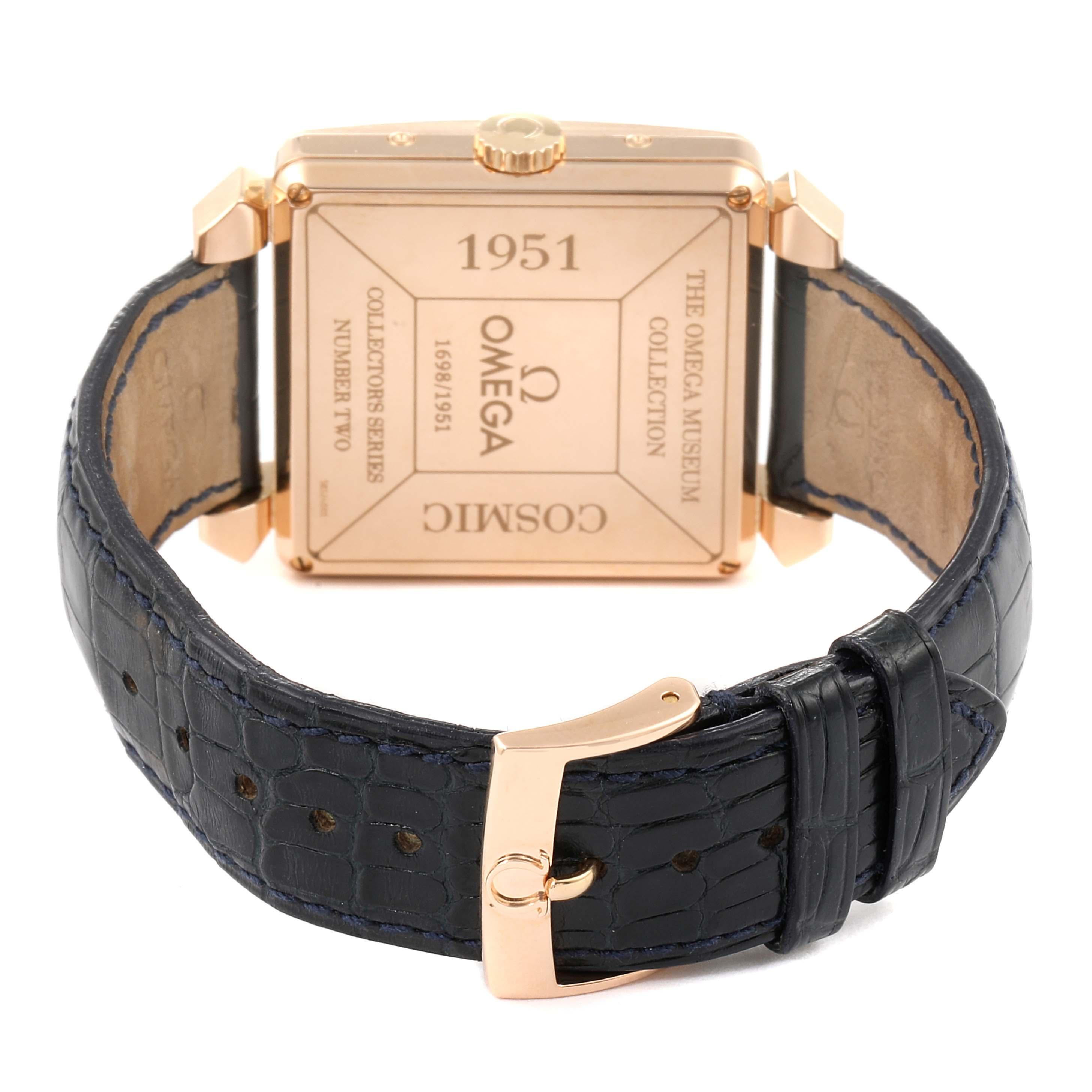 Omega Museumssammlung 1951 Cosmic 18k Roségold Herrenuhr 5701.80.03 im Angebot 4