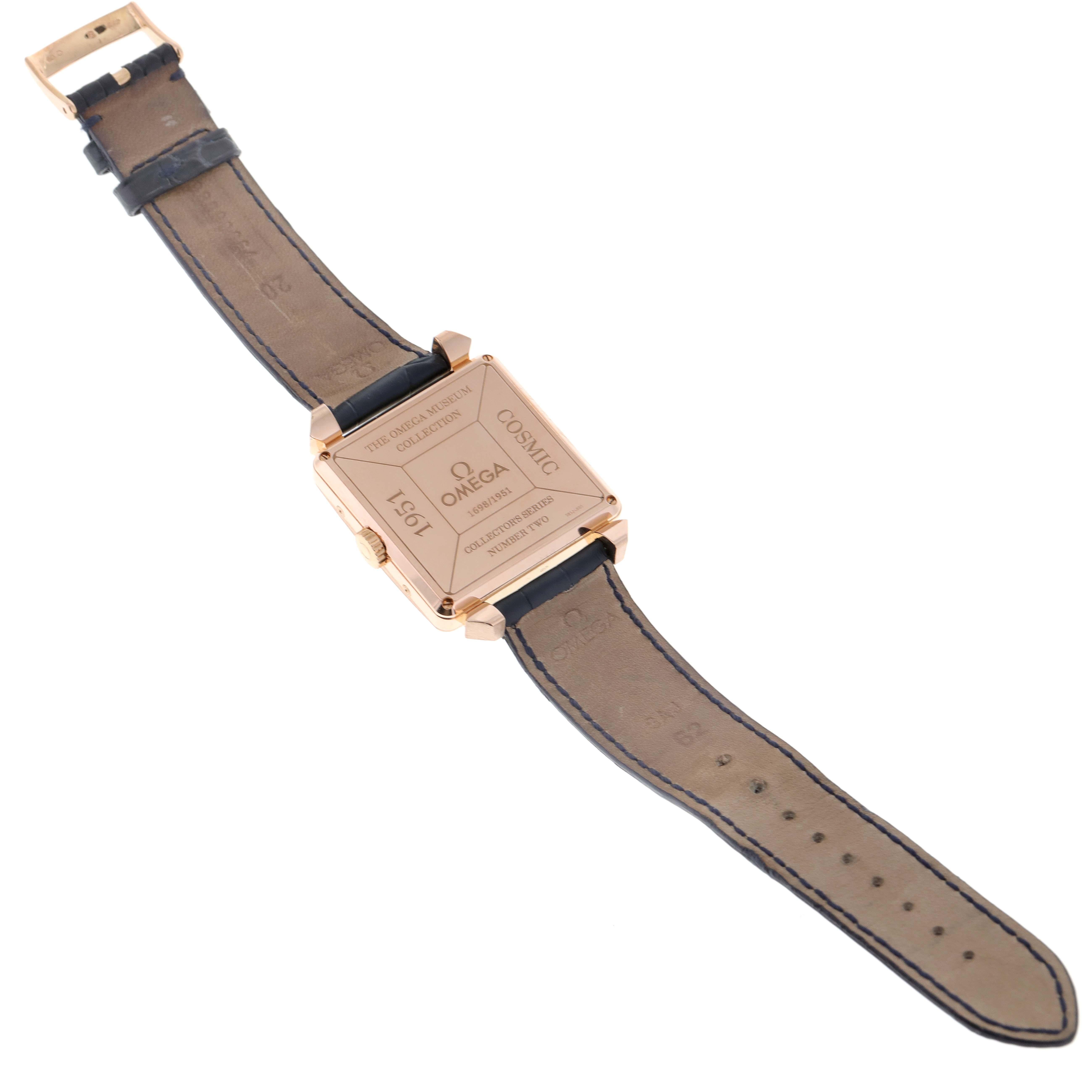 Omega Museumssammlung 1951 Cosmic 18k Roségold Herrenuhr 5701.80.03 im Angebot 6