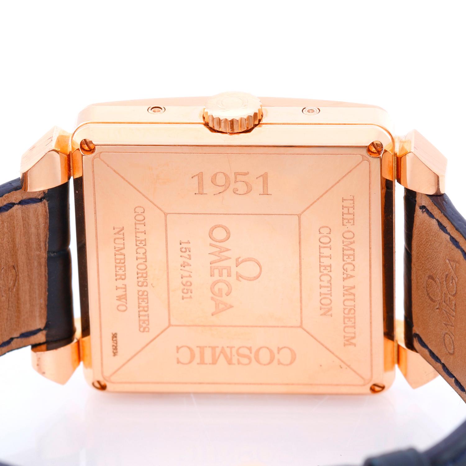 Omega Museum Collection Cosmic 1951 18 Karat Rose Gold Watch In Excellent Condition In Dallas, TX