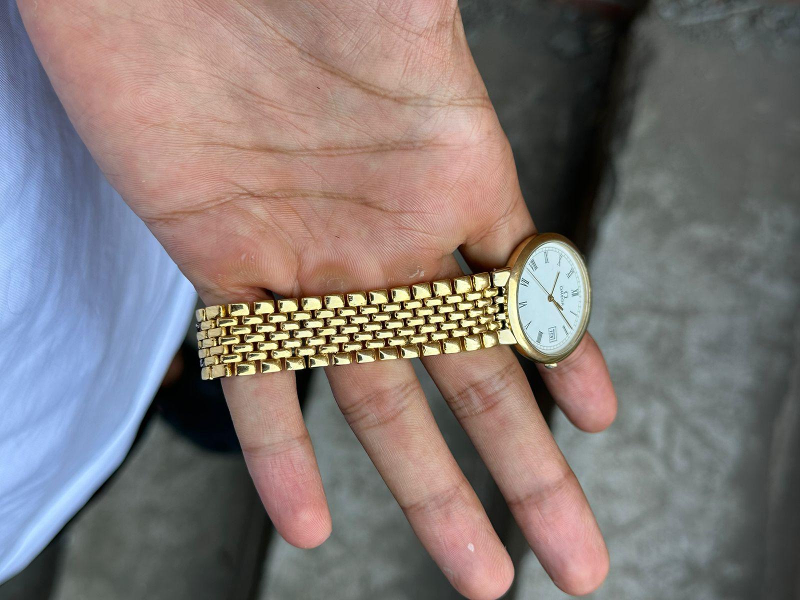 Omega Omega De Ville Weiß Römisches Zifferblatt  Datum Vergoldete Uhr Boxed 4