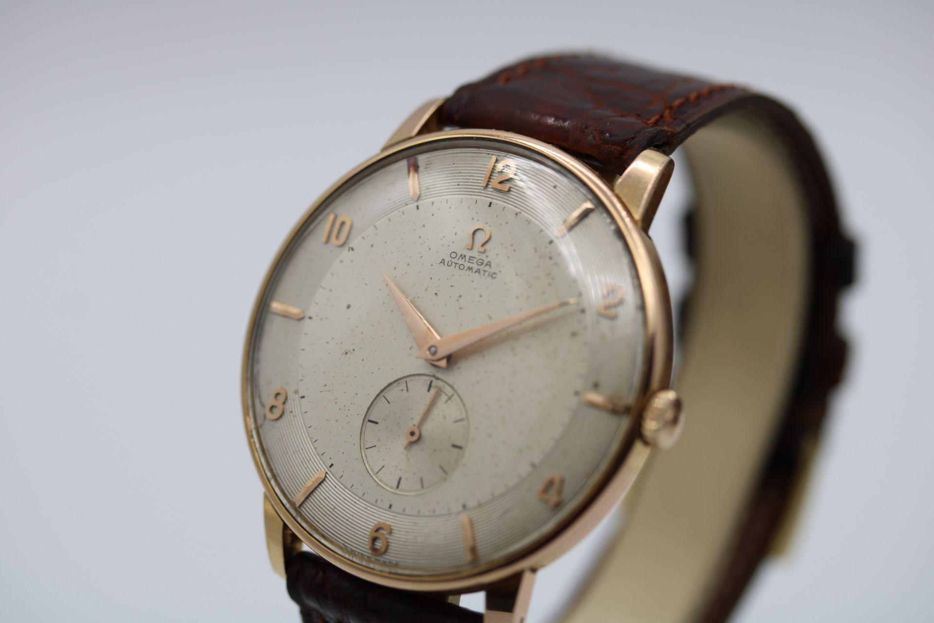 Now this really is quite an unusual pieces, from the 1950's believe it or not this beautiful looking Omega Dress Watch has a 38mm size case! Almost unheard of for the era with many that have survived generally measuring around 34mm.

38mm was