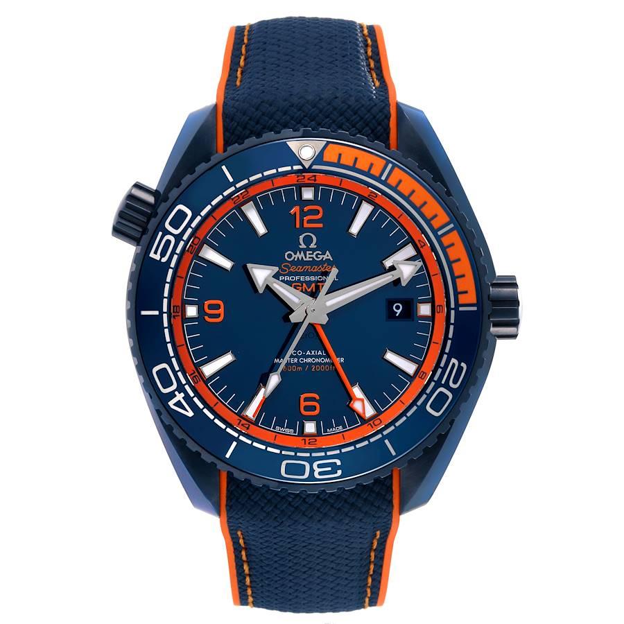Omega Planet Ocean Big Blue GMT 45.5 mm Mens Watch 215.92.46.22.03.001 Box Card. Self-winding movement with Co-Axial escapement. Certified Master Chronometer, approved by METAS, resistant to magnetic fields reaching 15,000 gauss. Free sprung-balance