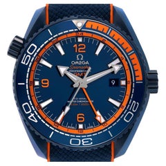 Used Omega Planet Ocean Big Blue GMT 45.5 mm Mens Watch 215.92.46.22.03.001 Box Card