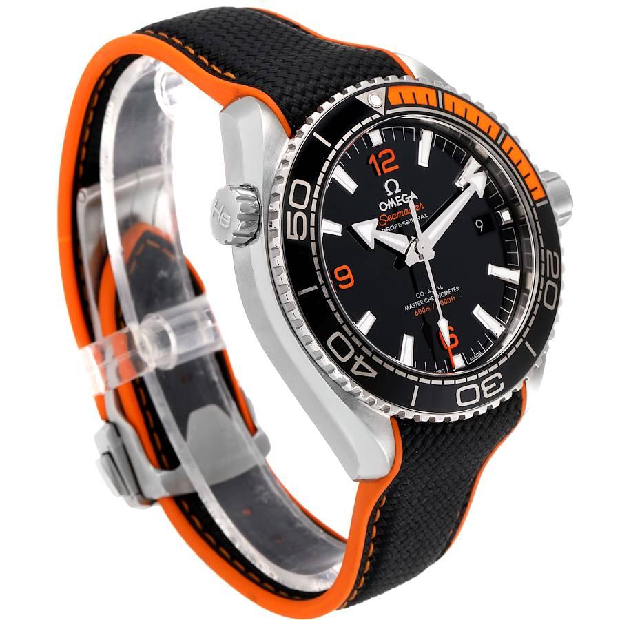 Omega Planet Ocean Black Orange Bezel Watch 215.32.44.21.01.001 Unworn In Excellent Condition For Sale In Atlanta, GA