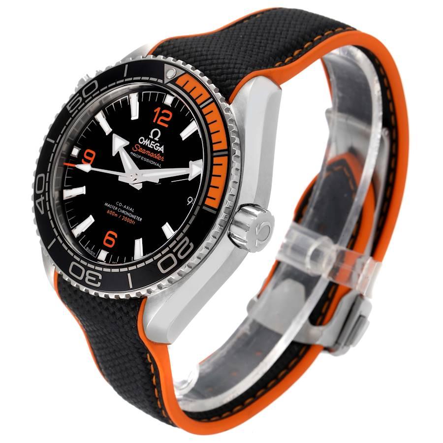 Men's Omega Planet Ocean Black Orange Bezel Watch 215.32.44.21.01.001 Unworn For Sale