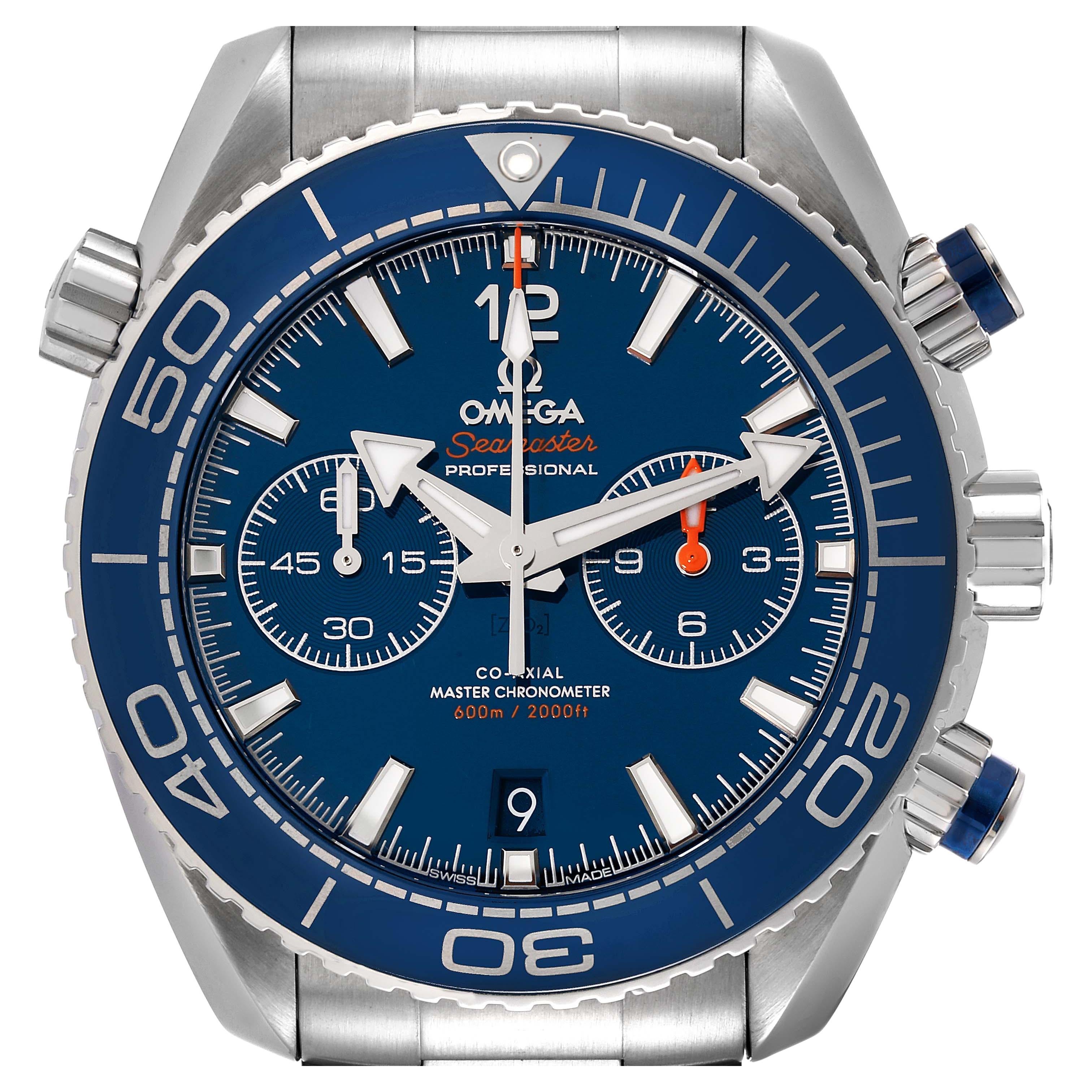 Omega Planet Ocean Chronograph Blue Dial Mens Watch 215.30.46.51.03.001 Box Card