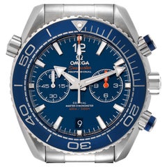 Used Omega Planet Ocean Chronograph Blue Dial Mens Watch 215.30.46.51.03.001 Box Card