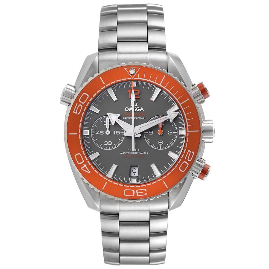 Omega Planet Ocean Chronograph Steel Mens Watch 215.30.46.51.99.001 Box Card. Automatic self-winding chronometer movement with Co-Axial Escapement for greater precision, stability and durability. Silicon balance-spring on free sprung-balance, 2