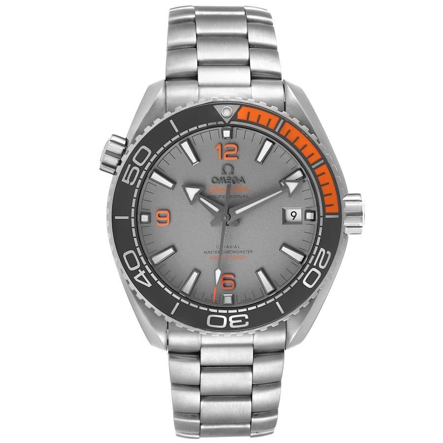Omega Planet Ocean Co-Axial Titanium Mens Watch 215.90.44.21.99.001 Box Card. Automatic self-winding chronometer movement with Co-Axial Escapement for greater precision, stability and durability. Silicon balance-spring on free sprung-balance, 2