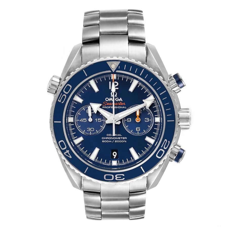 Omega Planet Ocean Co-Axial Titanium Watch 232.90.46.51.03.001 Box Card. Automatic self-winding chronometer movement with Co-Axial Escapement for greater precision, stability and durability. Silicon balance-spring on free sprung-balance, 2 barrels