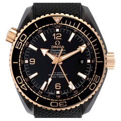 Omega Planet Ocean Deep Black Ceramic GMT Watch 215.63.46.22.01.001 Box Card