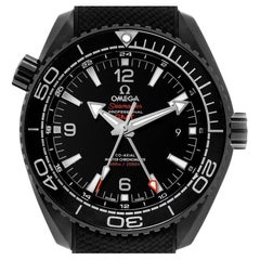 Omega Planet Ocean Deep Black Ceramic GMT Watch 215.92.46.22.01.001 Box Card