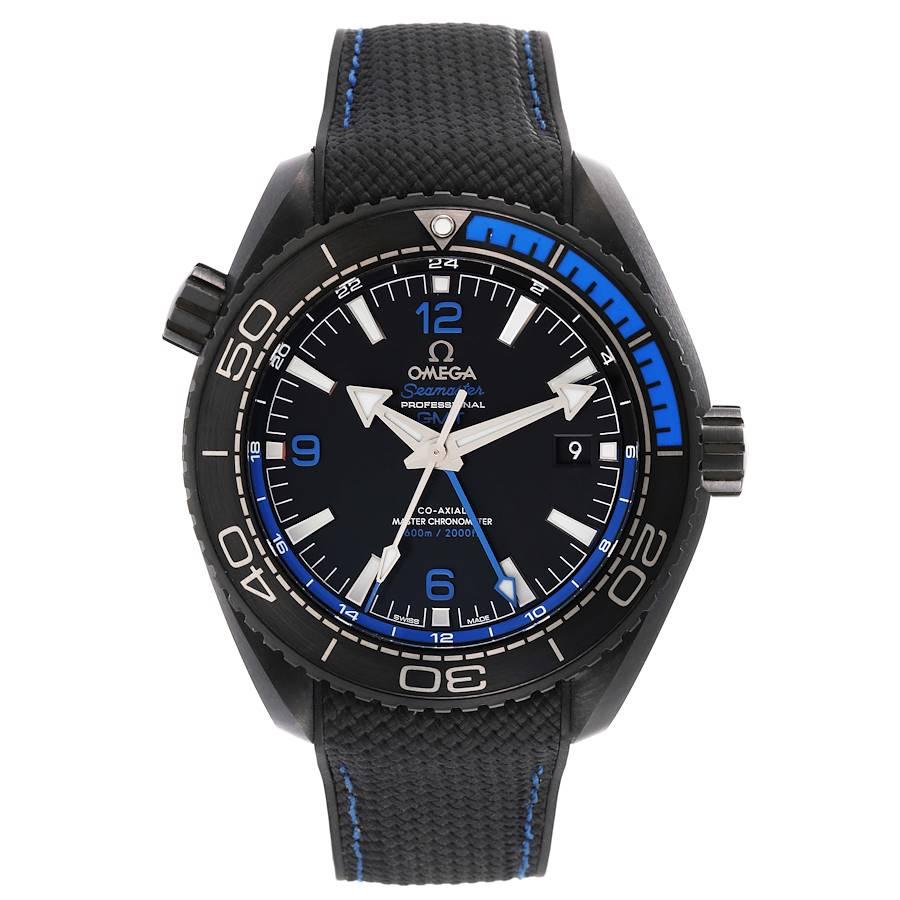 Omega Planet Ocean Deep Black Ceramic GMT Watch 215.92.46.22.01.002 Box Card. Automatic self-winding movement with Co-Axial escapement. Certified Master Chronometer, approved by METAS, resistant to magnetic fields reaching 15,000 gauss. GMT and time