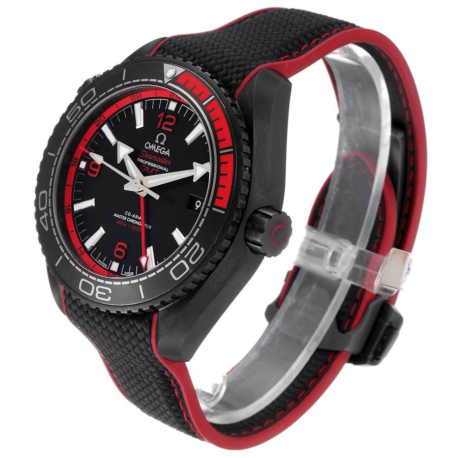 Men's Omega Planet Ocean Deep Black Ceramic GMT Watch 215.92.46.22.01.003 Box Card For Sale