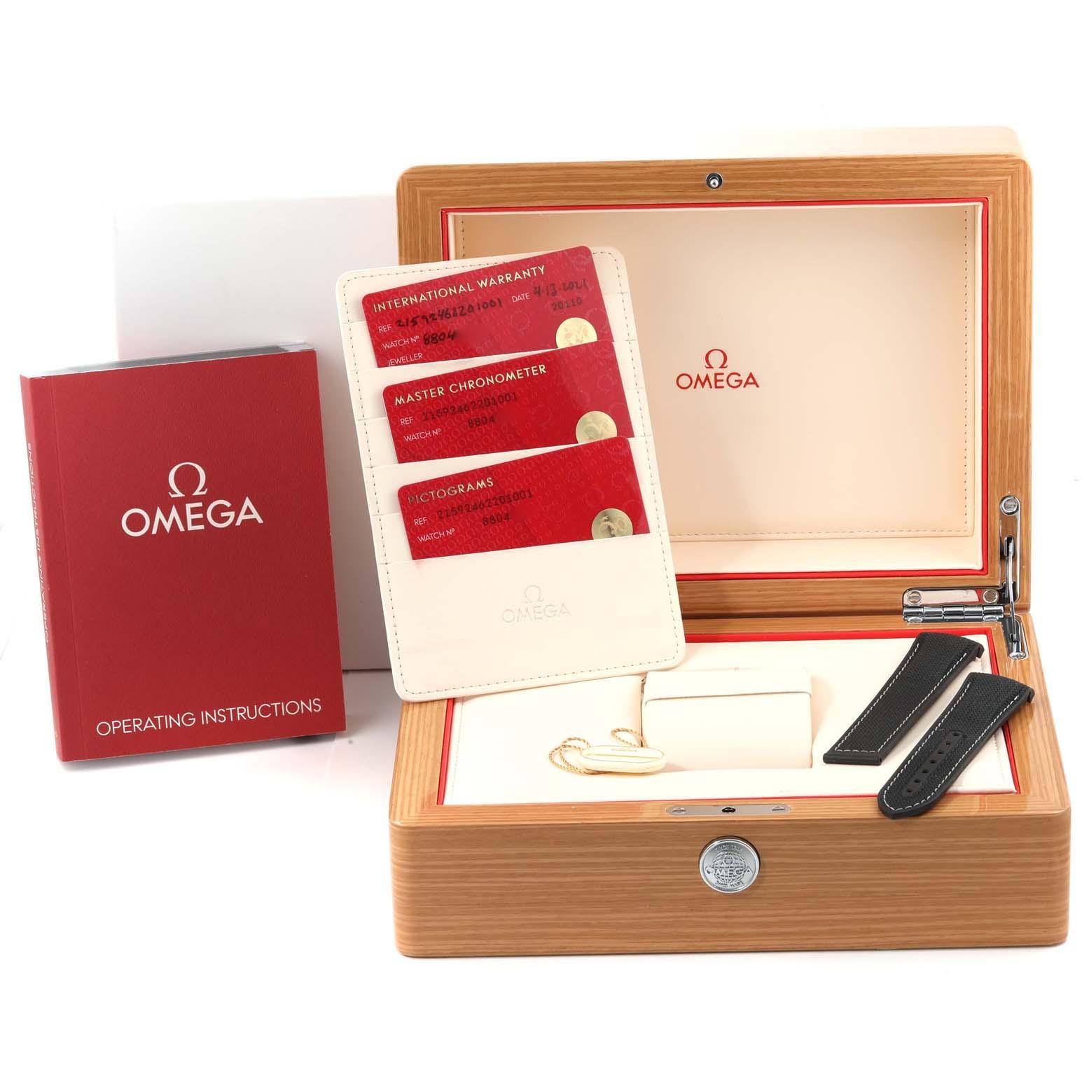 Omega Planet Ocean GMT Ceramic Mens Watch 215.92.46.22.01.001 Box Card For Sale 4