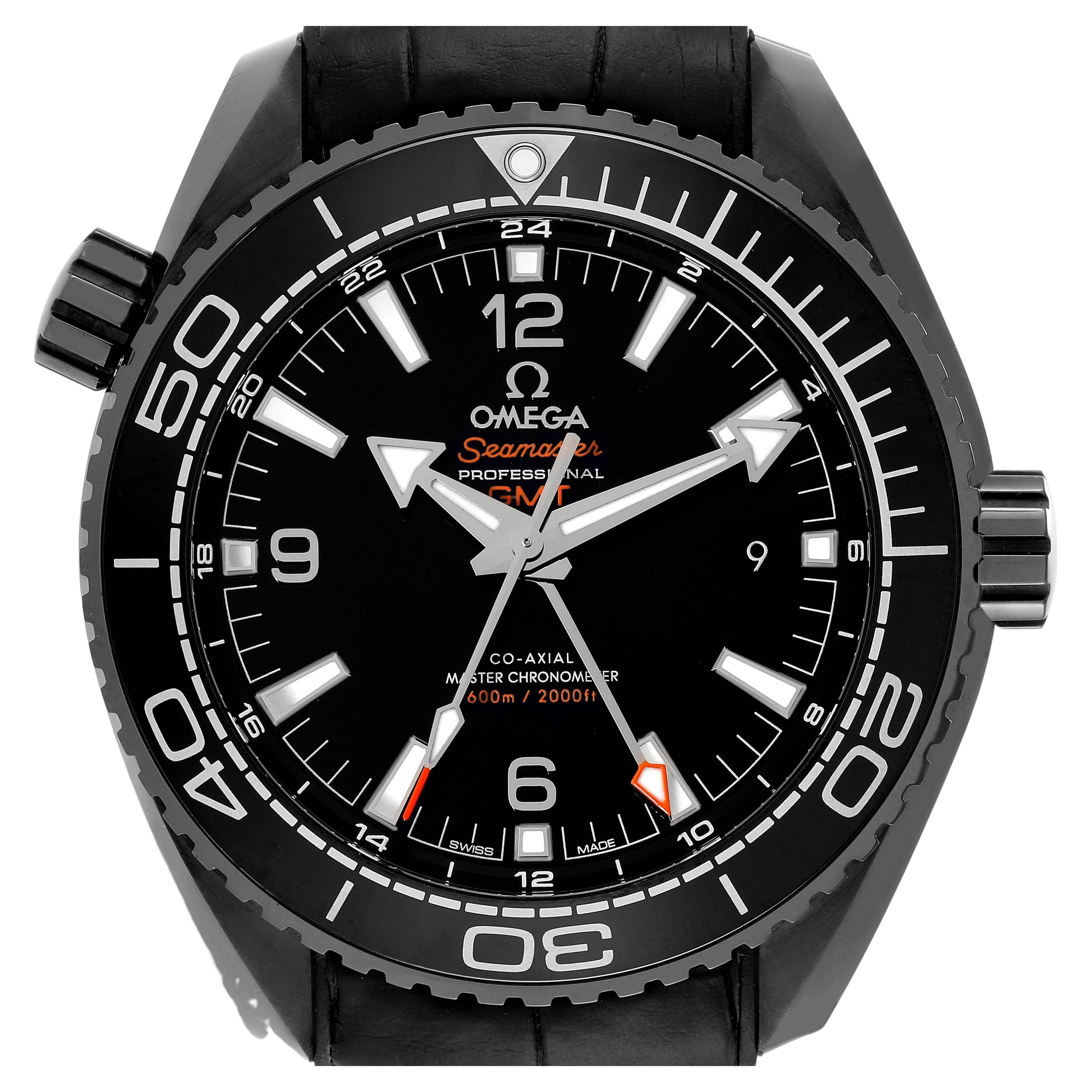 Omega Planet Ocean GMT Ceramic Mens Watch 215.92.46.22.01.001 Box Card For Sale
