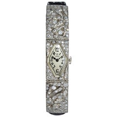 Omega Platinum Diamond Articulated Art Deco Dress Watch, circa 1930s