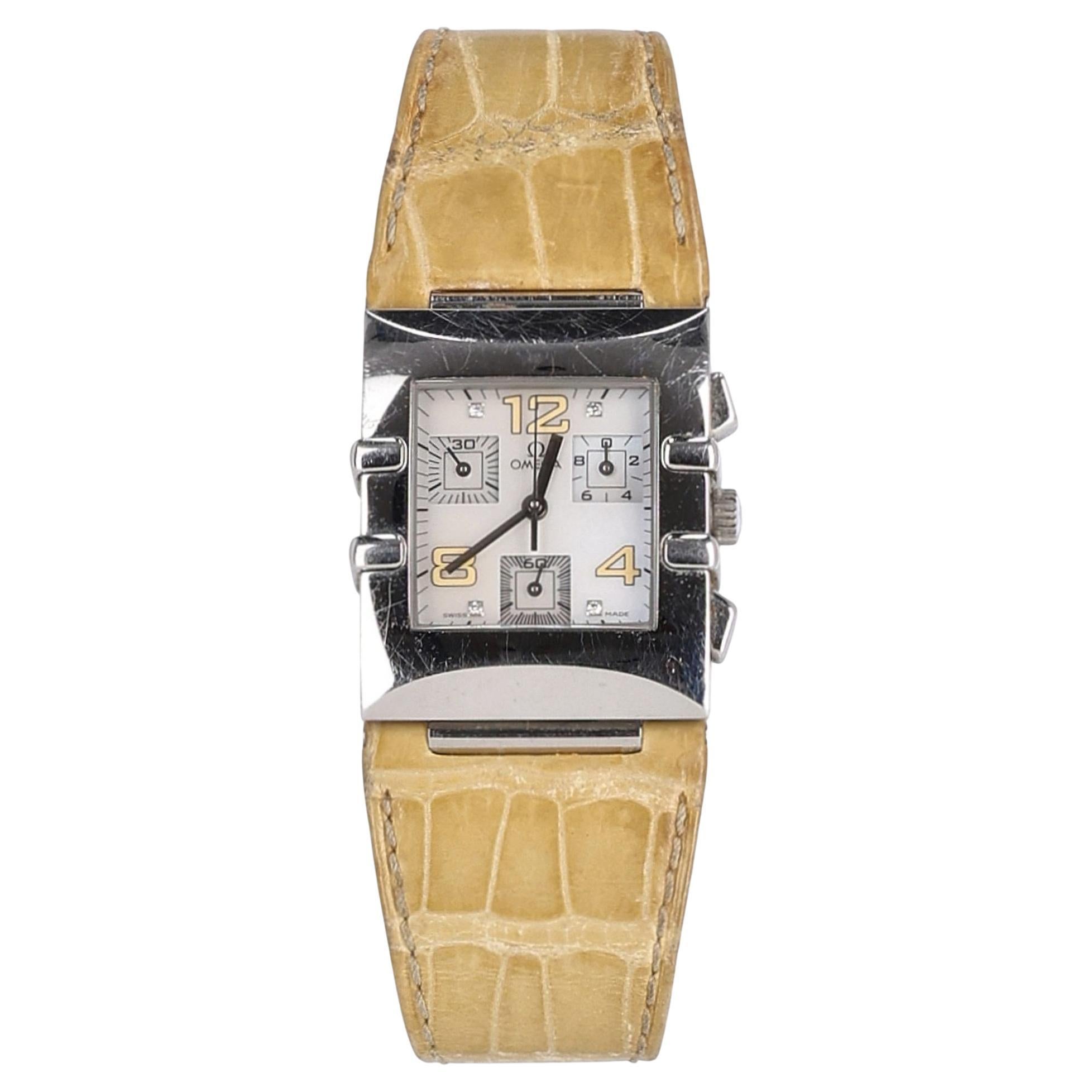 Omega Quadra Constellation Chronograph Diamond Watch