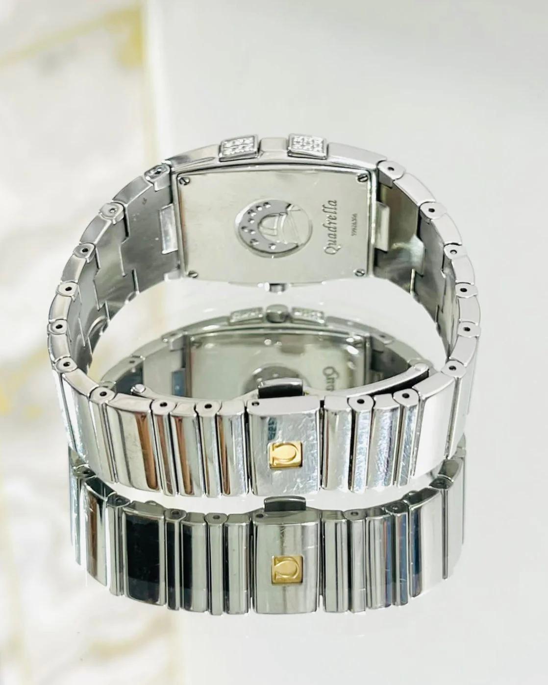 Omega Quadrella Constellation Mother Of Pearl & Diamond Watch In Good Condition For Sale In London, GB