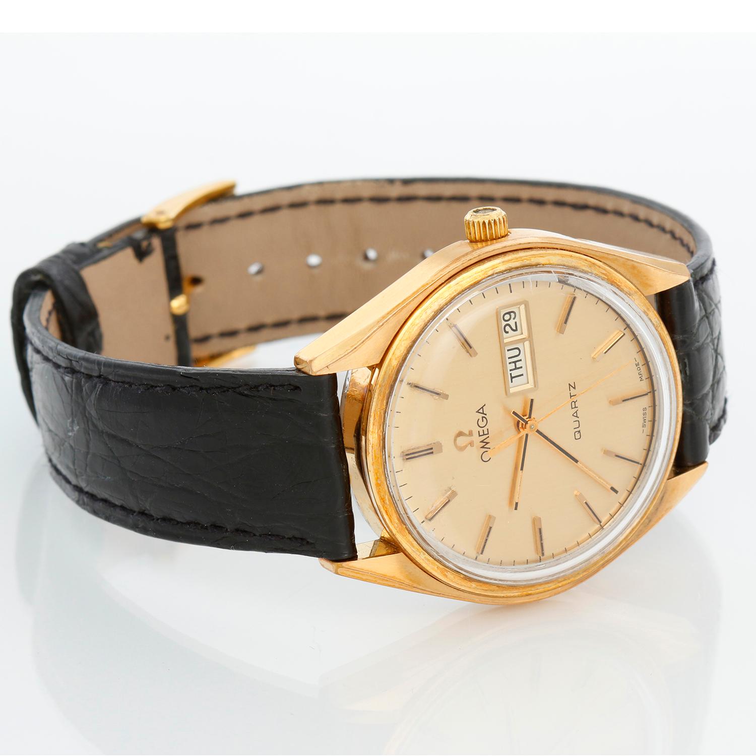 Omega Quartz Watch Champagne Dial Amazing Condition at 1stDibs