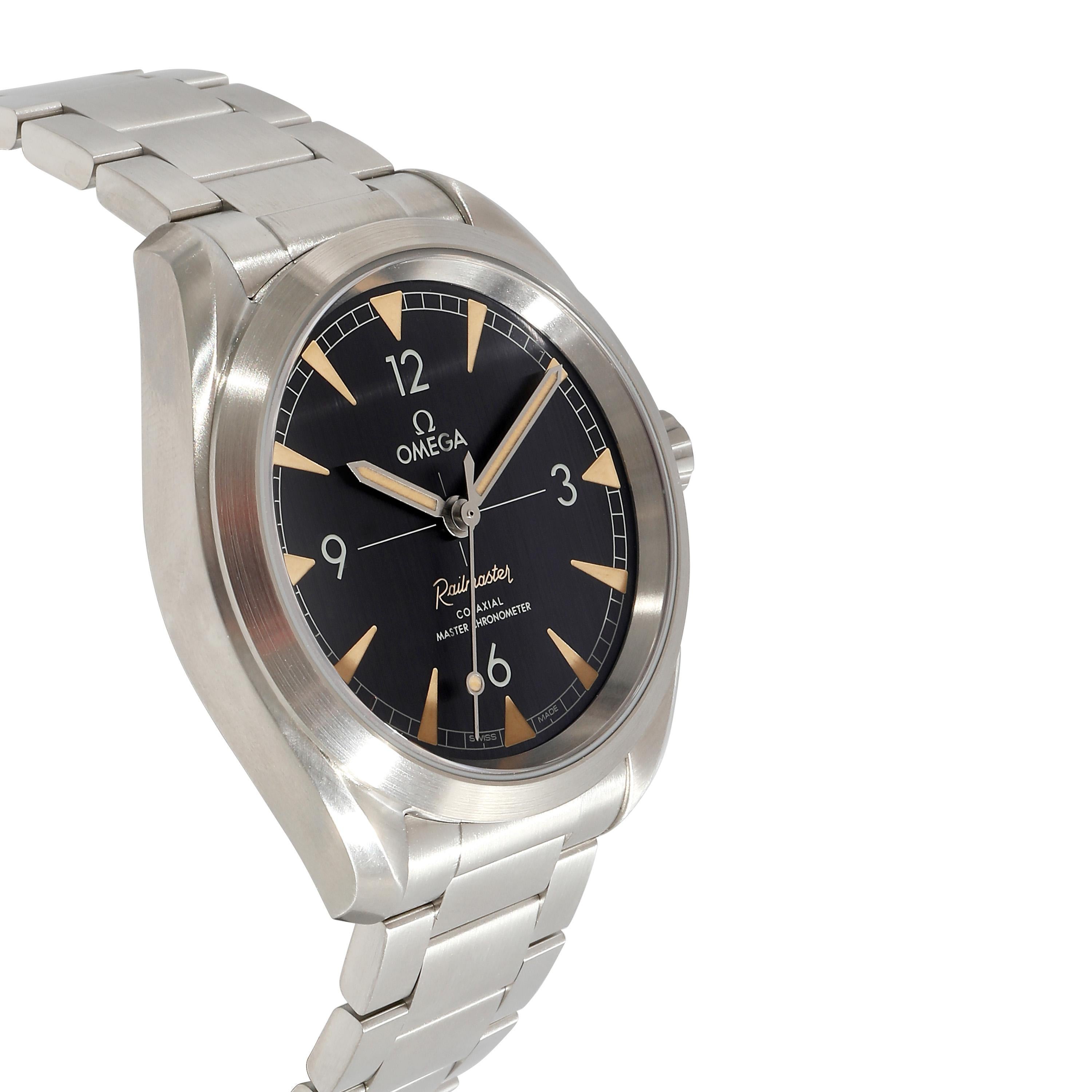 Omega Railmaster 220.10.40.20.01.001 Men's Watch in  Stainless Steel

SKU: 132497

PRIMARY DETAILS
Brand: Omega
Model: Railmaster
Country of Origin: Switzerland
Movement Type: Mechanical: Automatic/Kinetic
Year of Manufacture: 2020-2029
Condition:
