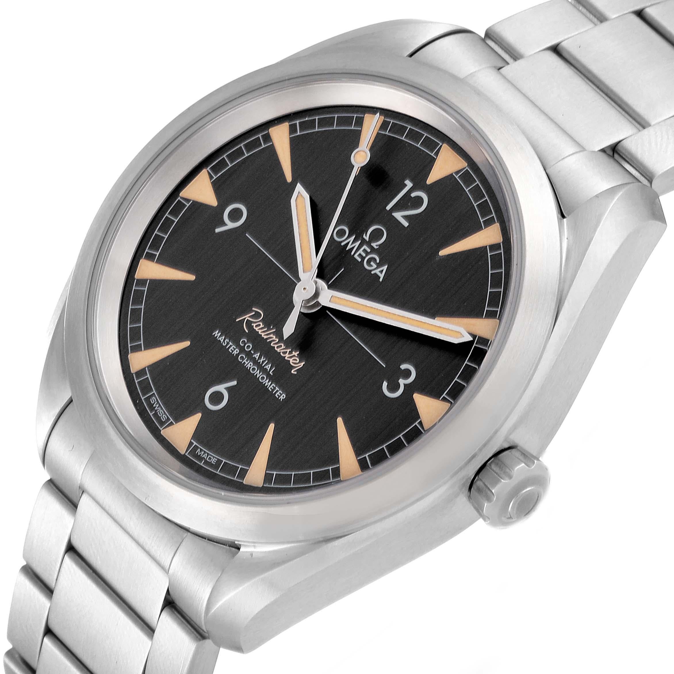 Omega Railmaster Co-Axial Master Steel Mens Watch 220.10.40.20.01.001 Unworn. Automatic self-winding movement with Co-Axial escapement.Certified Master Chronometer, approved by METAS, resistant to magnetic fields reaching 15,000 gauss.Free